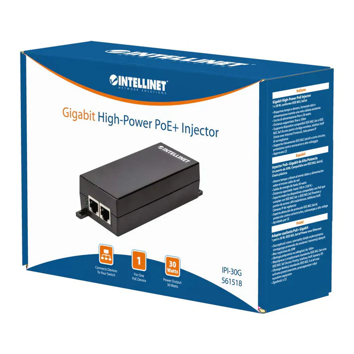 Intellinet 561518 Gigabit High-Power PoE+ Injector