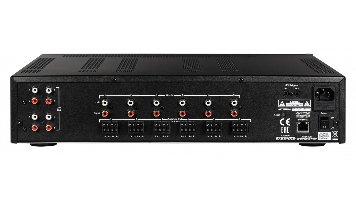 Elac IS-AMP1275-BK Integrator 12 x 75W Multi-Zone Amplifier - Black, Each