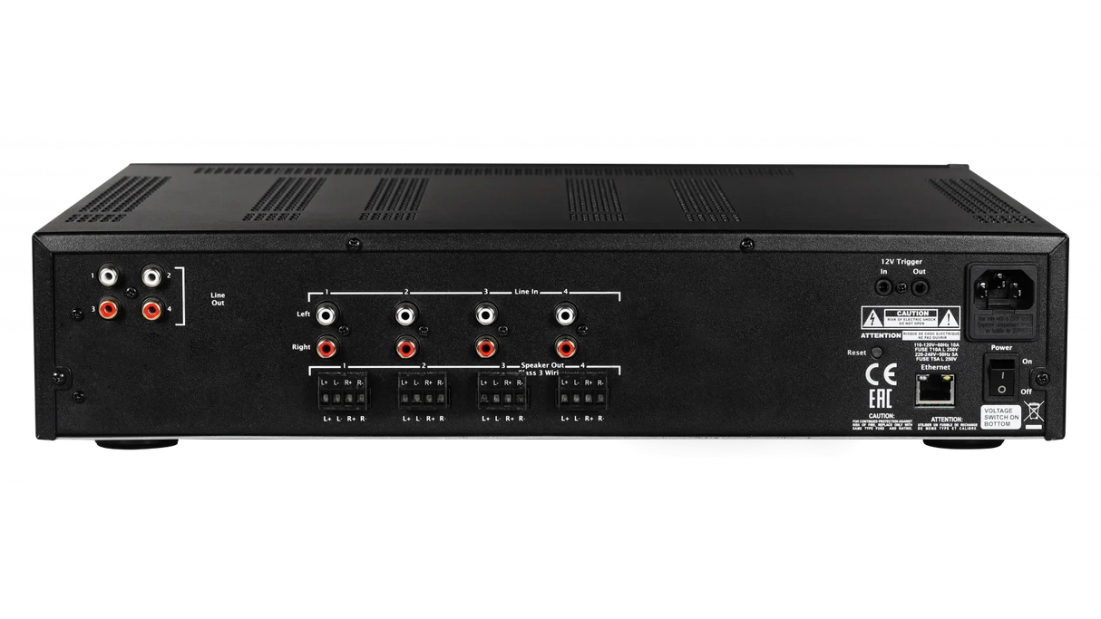 Elac IS-AMP8100-BK Integrator 8 x 100W Multi-Zone Amplifier - Black, Each
