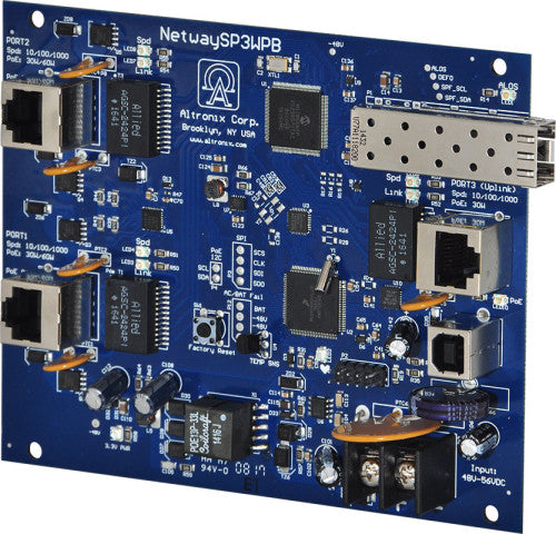 Altronix NETWAYSP3B 3-PORT FIBER MEDIA CONVERTER