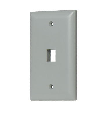 On-Q WP3401GY 1 GANG WALL PLATE, 1-PORT, GY