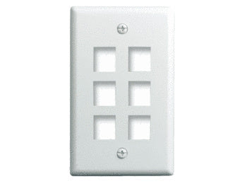On-Q WP3406WH 1G WALL PLATE 6-PORT WH (M10)