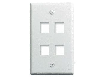 On-Q WP3404WH 1G WALL PLATE 4-PORT WH (M10)