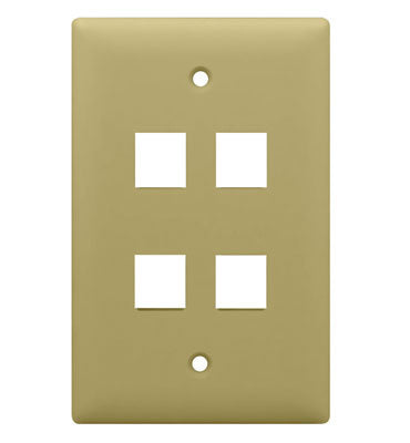 On-Q WP3404IV 1G WALL PLATE 4-PORT IV (M10)