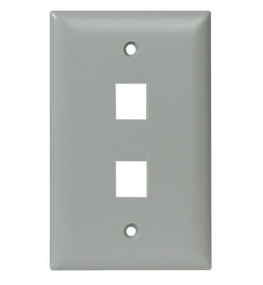 On-Q WP3402GY 1 GANG WALL PLATE, 2-PORT, GY