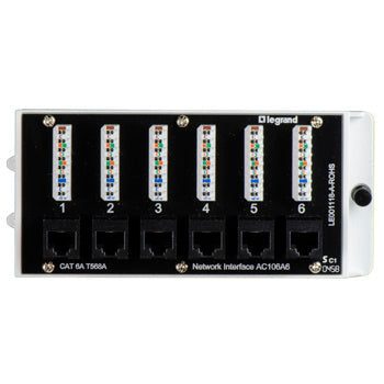 On-Q AC106A6 SW: 6PORT CAT6A NETWORK INTERFACE MODULE
