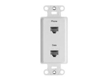 On-Q WP3220WH PRE-CON 2PORT STPP PH/DATA 2RJ45 (M6)