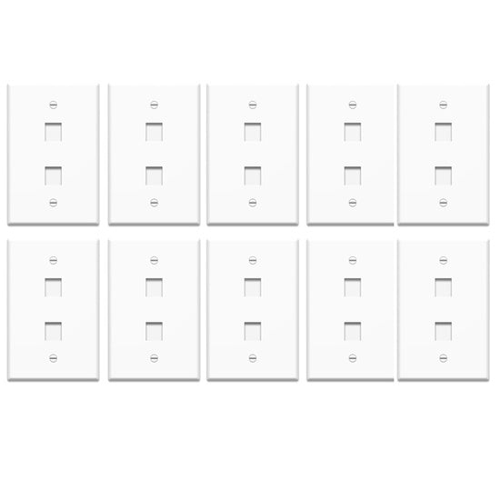 On-Q WP3402WH10 10 PK 1 GANG WALL PLATE, 2-PORT, WH