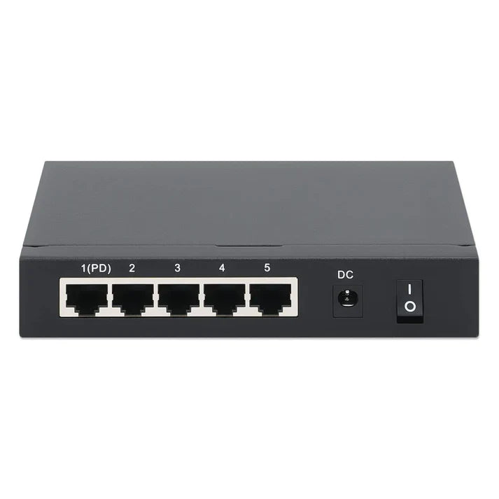 Intellinet 561082 PoE-Powered 5-Port Gigabit Switch with PoE Passthrough