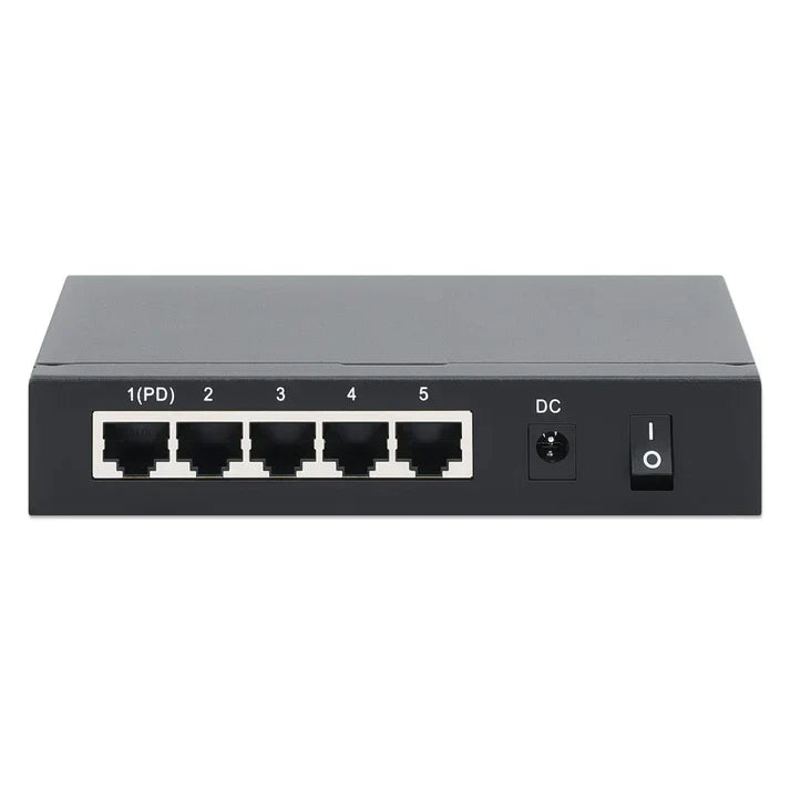 Intellinet 561082 PoE-Powered 5-Port Gigabit Switch with PoE Passthrough