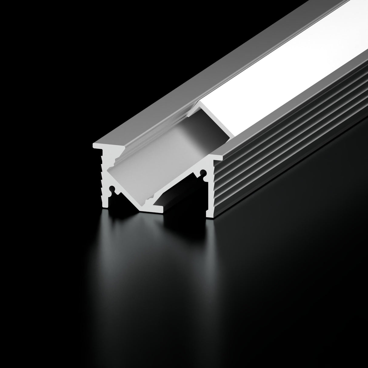 Diode Channel Bundle, RECESSED 45-DEGREE, Accessory Pack, 2 open end caps, 2 closed end caps