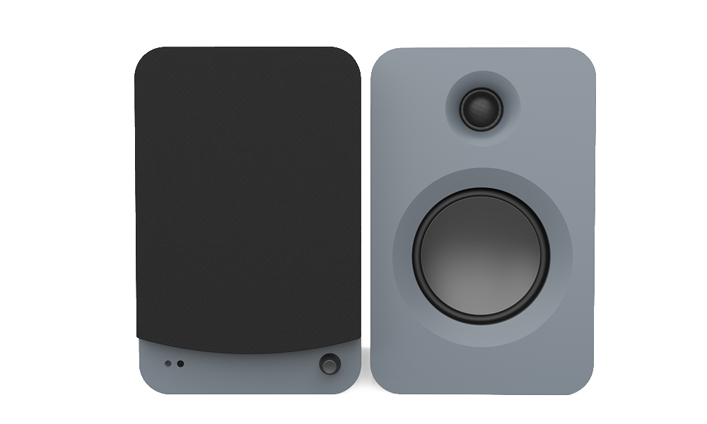Kanto RENMG 200W Powered Bookshelf Speakers with HDMI ARC, USB-C, and Bluetooth 5.3 - Matte Grey, Pair