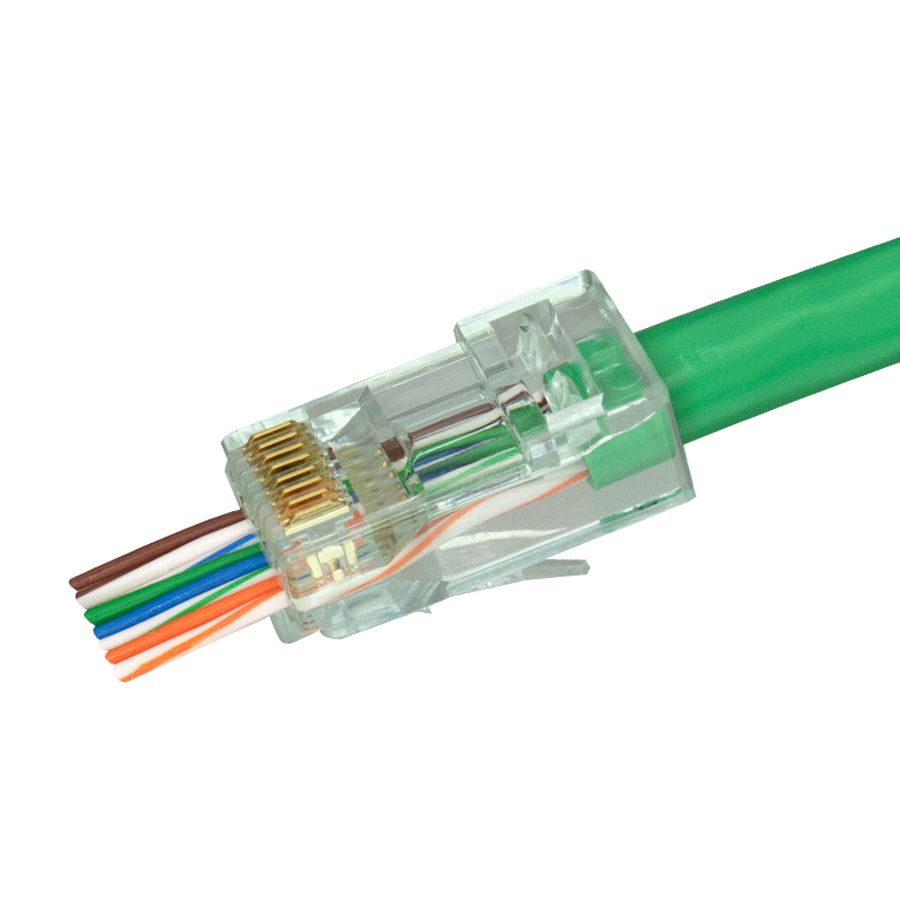 Simply45 S45-1600P ProSeries Cat6 Unshielded Pass-Through RJ45 Modular Plugs with Cap45® 100 pc/Jar