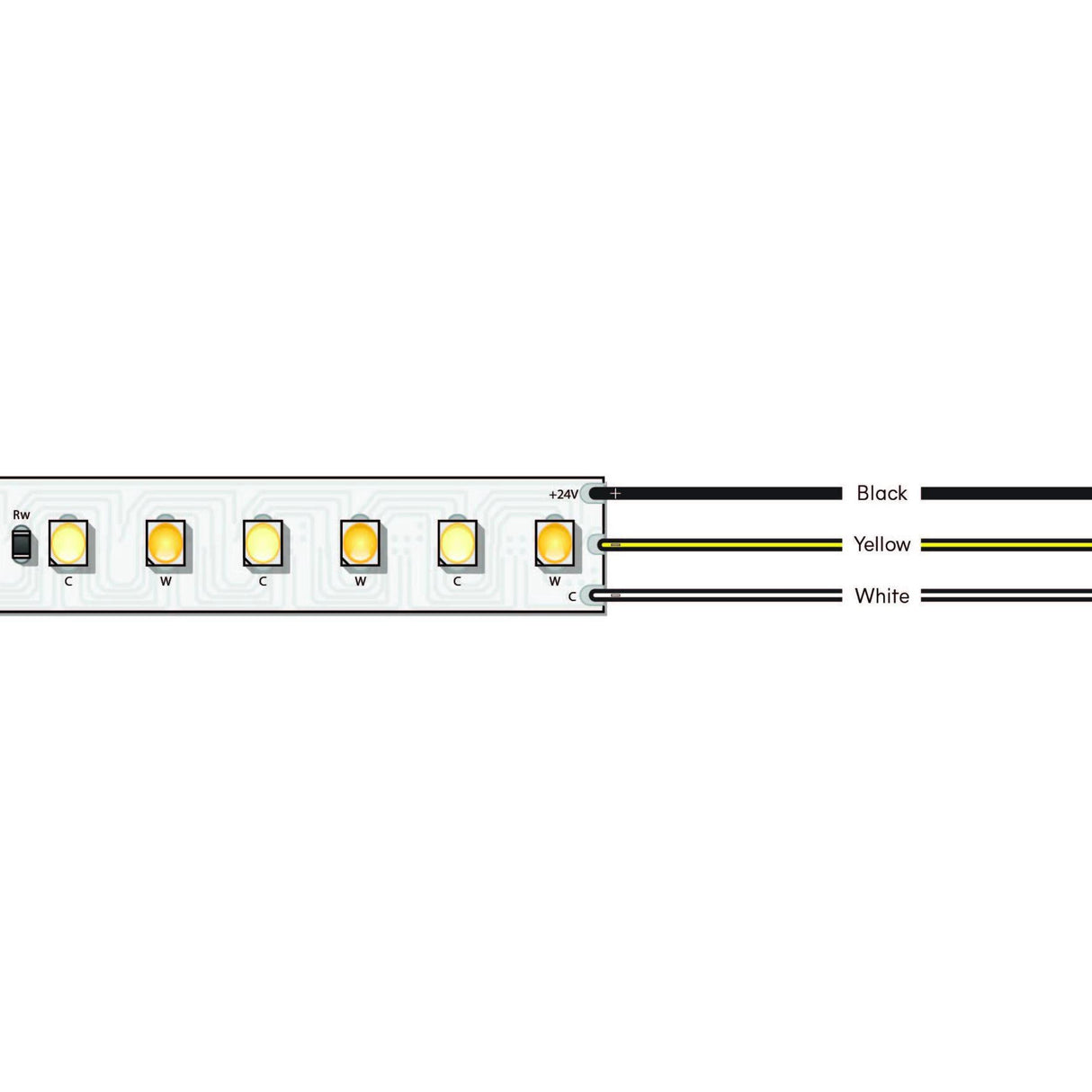 Diode VALENT Tunable White LED Tape Light, 24V, 1800K-4000K