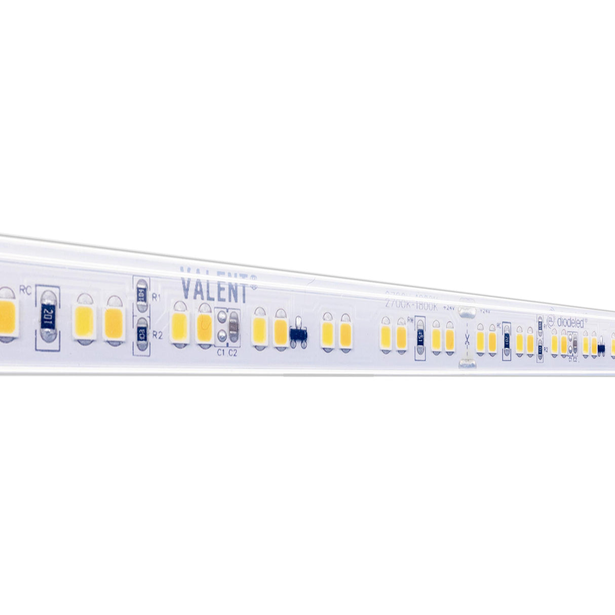 Diode VALENT Warm Dim LED Wet Location 7 Year Warranty / 90+ CRI Tape Light 24V