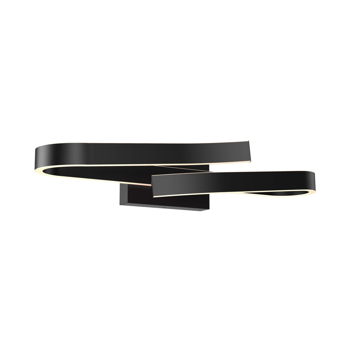 DALS Curled rectangular vanity wall sconce VRB24-CC-BK