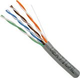 Vertical CAT5e Unshielded Twisted-Pair (UTP), CMP (Plenum-Rated), 24 AWG Solid Bare Copper, ETL-Listed, 1000ft Pull Box
