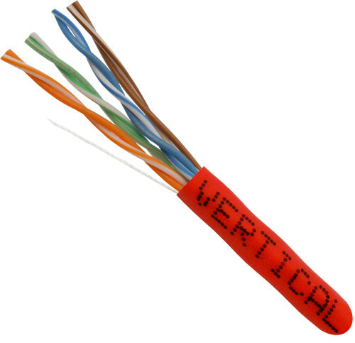Vertical CAT5e Unshielded Twisted-Pair (UTP), CMP (Plenum-Rated), 24 AWG Solid Bare Copper, ETL-Listed, 1000ft Pull Box