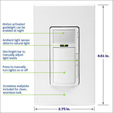 Leviton D2MSD-1BW Decora Smart Motion Sensing Dimmer Switch, Wi-Fi, Neutral Wire Required