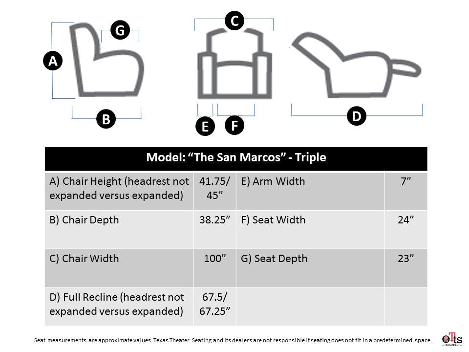 Texas Theater Seating "The San Marcos"