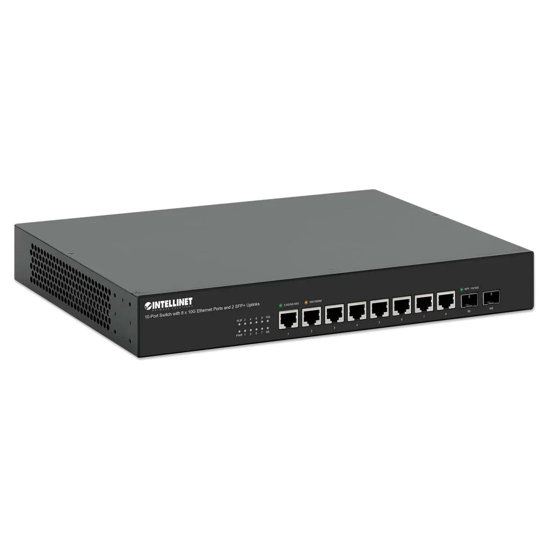 Intellinet 562218 10-Port Switch with 8 x 10G Ethernet Ports and 2 SFP+ Uplinks