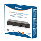 Intellinet 562218 10-Port Switch with 8 x 10G Ethernet Ports and 2 SFP+ Uplinks
