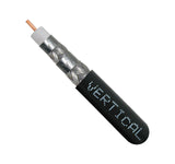 Vertical Cable RG6 Quad Shield Coaxial Cable 18 AWG Solid CCS Conductor Plenum 1000ft, Black