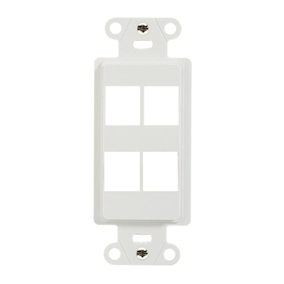 On-Q WP3414WH DECOR OUTLET STRAP 4 PORT WH (M10)