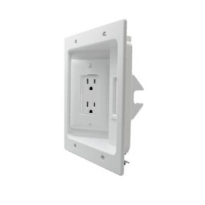 On-Q HT22U2WHR6C FLAT SCN TV PRO PWR KIT W/ 2CBLS - WH