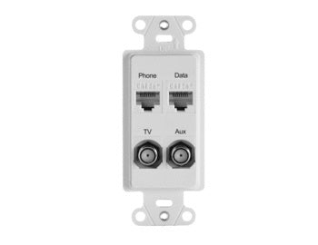 On-Q WP3422WHV1 2 PORT DECORATOR STRAP - WHITE