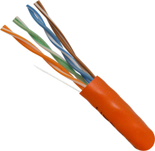Vertical CAT5e Unshielded Twisted-Pair (UTP), CMP (Plenum-Rated), 24 AWG Solid Bare Copper, ETL-Listed, 1000ft Pull Box