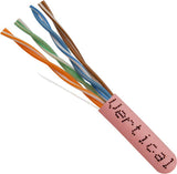 Vertical CAT5e Unshielded Twisted-Pair (UTP), CMP (Plenum-Rated), 24 AWG Solid Bare Copper, ETL-Listed, 1000ft Pull Box