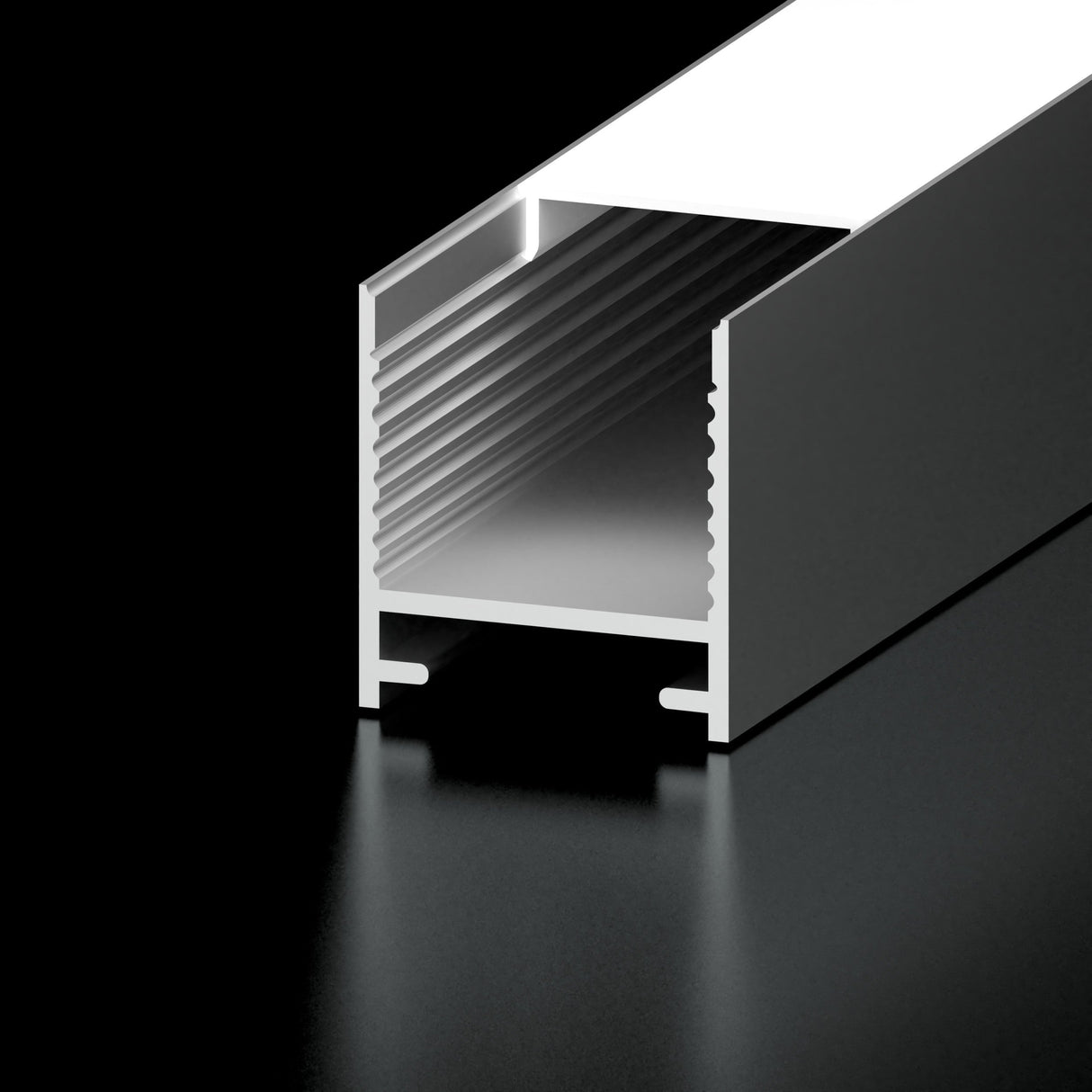 Diode Channel Bundle, 16MM Square, Aluminum, Architectural Frosted Lens, 2 open end caps, 2 closed end caps, 4 mounting clips