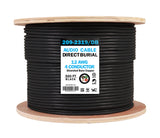 Vertical Cable 209-2319/DB 12AWG 4 Conductor Direct Burial, Stranded Bare Copper, Unshielded. 500 ft Spool, Black