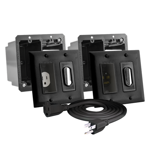 MidLite 2A46 Double Gang Décor In-Wall Power Solution Kit, 6ft