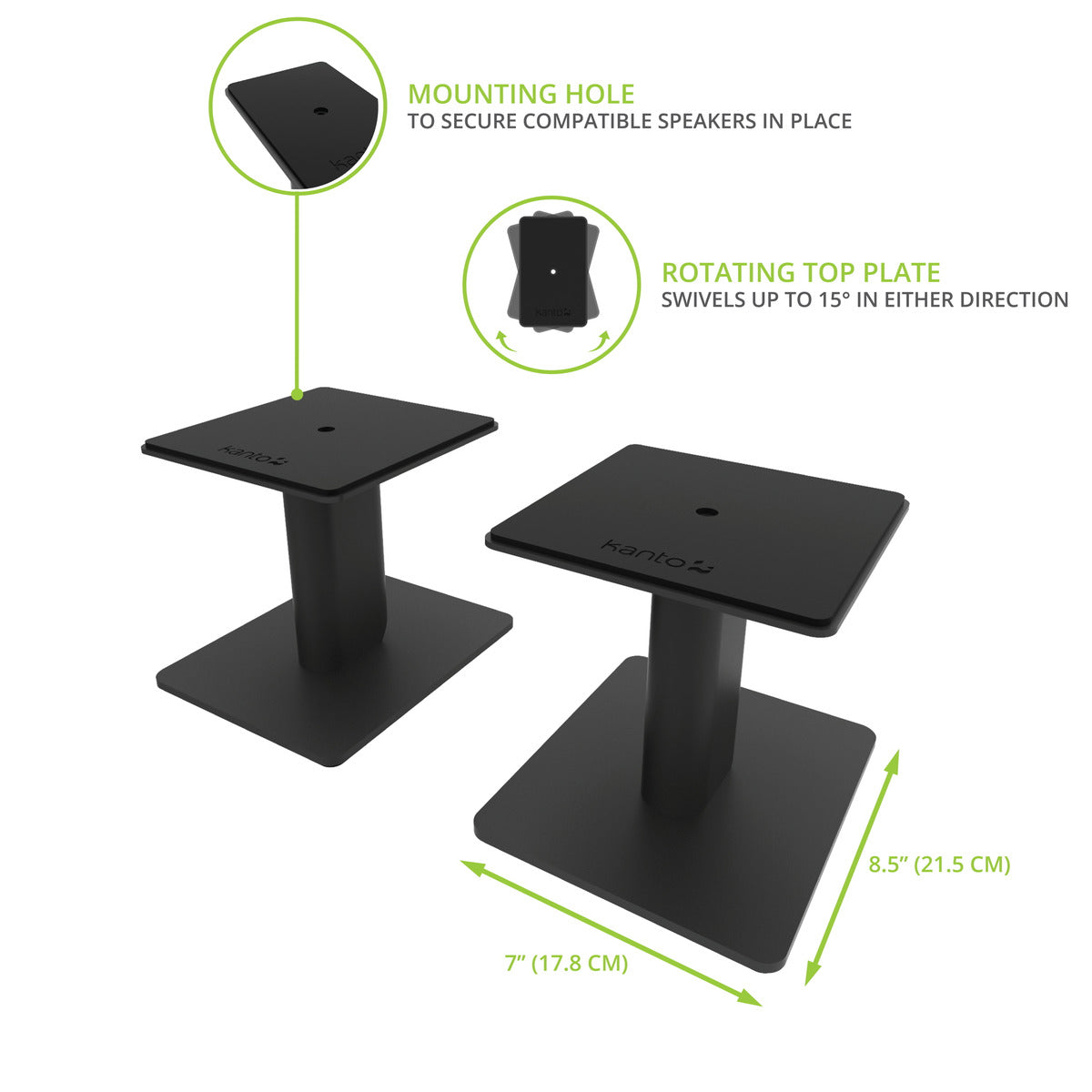Kanto SP6HD Pair - 6" Universal Desktop Speaker Stands - Black