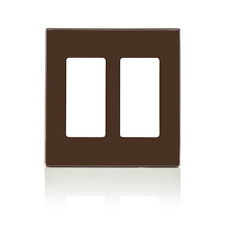 Leviton 80309 2-Gang Decora Plus Screwless Wallplate Polycarbonate