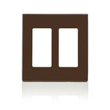 Leviton 80309 2-Gang Decora Plus Screwless Wallplate Polycarbonate