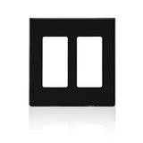 Leviton 80309 2-Gang Decora Plus Screwless Wallplate Polycarbonate