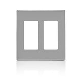 Leviton 80309 2-Gang Decora Plus Screwless Wallplate Polycarbonate