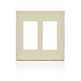 Leviton 80309 2-Gang Decora Plus Screwless Wallplate Polycarbonate