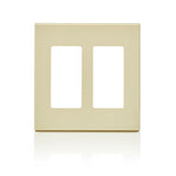 Leviton 80309 2-Gang Decora Plus Screwless Wallplate Polycarbonate