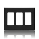 Leviton 80311 3-Gang Decora Plus Screwless Wallplate Polycarbonate