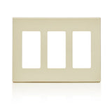 Leviton 80311 3-Gang Decora Plus Screwless Wallplate Polycarbonate