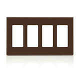 Leviton 80312 4-Gang Decora Plus Screwless Wallplate Polycarbonate