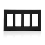 Leviton 80312 4-Gang Decora Plus Screwless Wallplate Polycarbonate