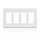 Leviton 80312 4-Gang Decora Plus Screwless Wallplate Polycarbonate