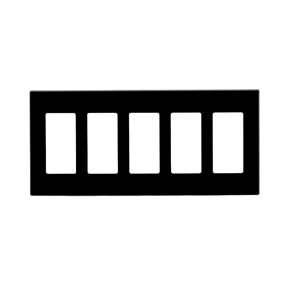 Leviton 80321 5-Gang Decora Plus Screwless Wallplate, Polycarbonate