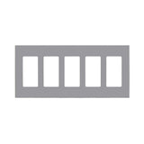 Leviton 80321 5-Gang Decora Plus Screwless Wallplate, Polycarbonate