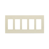 Leviton 80321 5-Gang Decora Plus Screwless Wallplate, Polycarbonate
